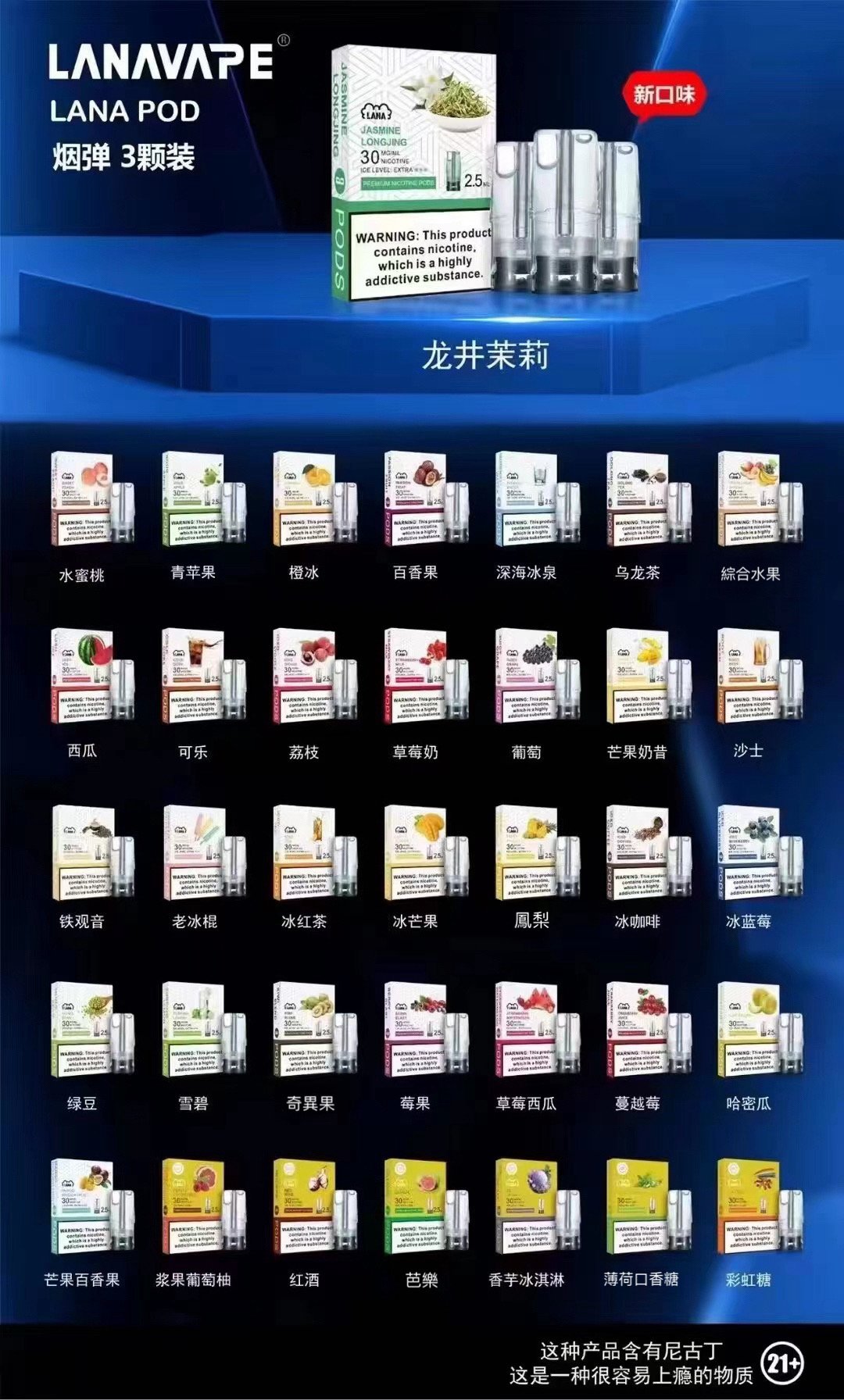 LANA 煙彈全系列口味與款式展示